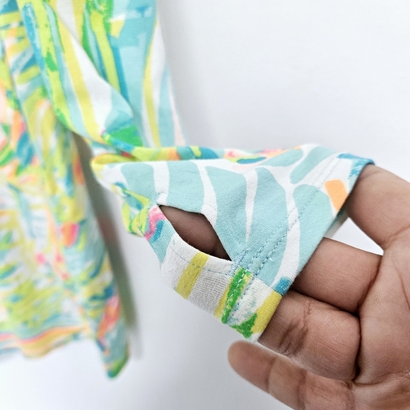 Lily Pulitzer Sz XS Rylie UPF Hooded Cover Up Sea Salt & Sunrope Tassel Dress - Picture 7 of 13